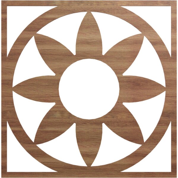 Ekena Millwork Blume Wood Fretwork Pierced Ceiling Medallion, Walnut, 38"OD x 13 1/8"ID x 1/4"T CMWP38X38X0250BLWA - main